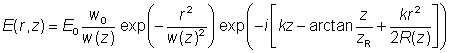 高斯光束公式