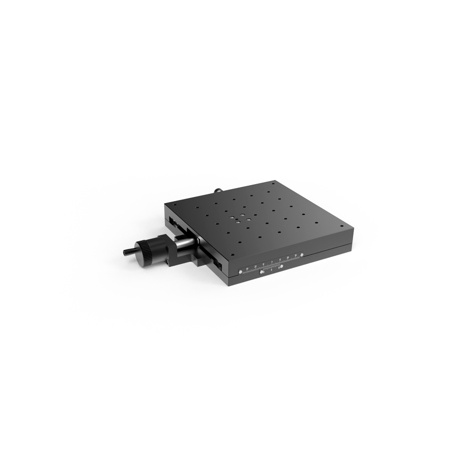X轴交叉滚柱式精密研磨丝杠手动位移台 台面尺寸160x160mm 行程±35mm 刻度标尺