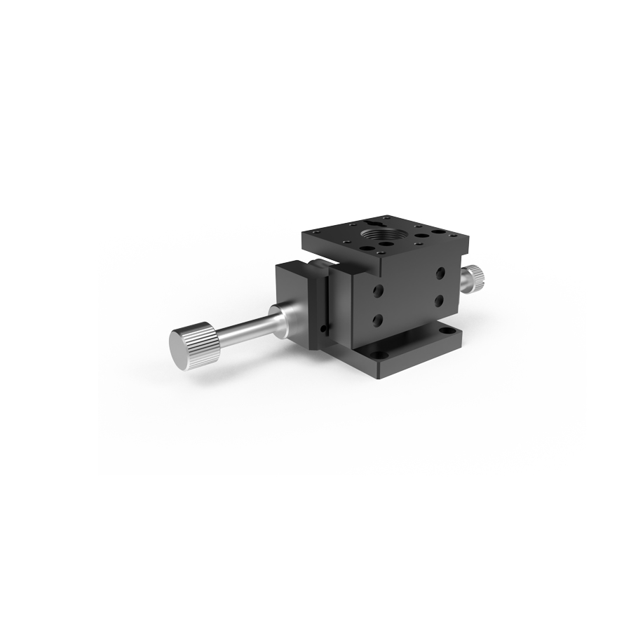 水平Z轴交叉滚柱式丝杠进给手动位移台 台面尺寸40x40mm 行程±3mm