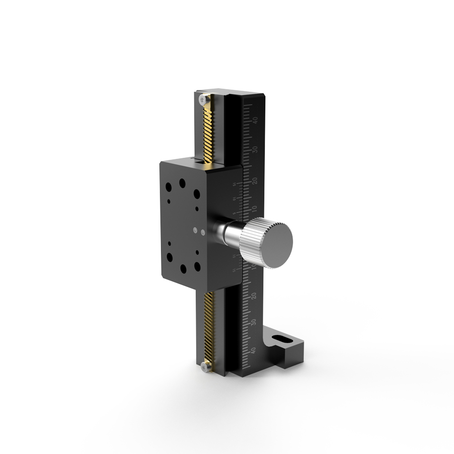 Z轴长行程燕尾槽式手动位移台 台面尺寸25x42mm 1滑块 行程80mm