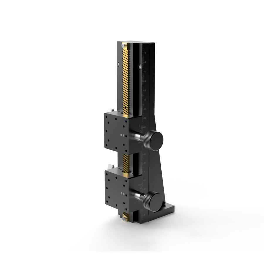 Z轴长行程燕尾槽式手动位移台 台面尺寸40x40mm 2滑块 行程120mm