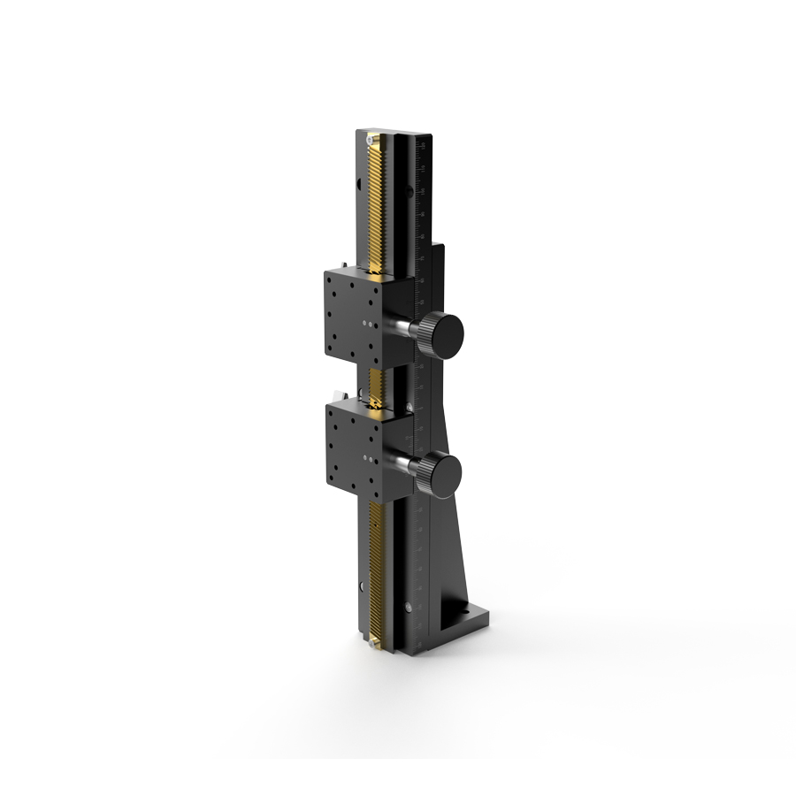 Z轴长行程燕尾槽式手动位移台 台面尺寸40x40mm 2滑块 行程170mm