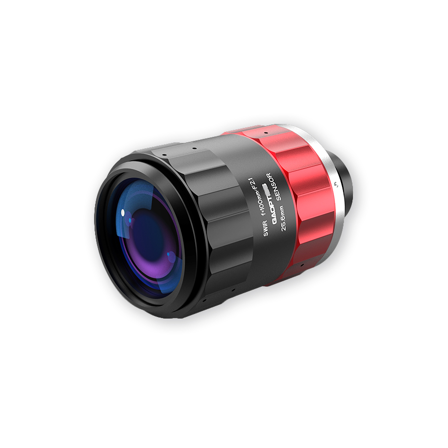 焦距100mm  像面25.6mm 800-1800nm F接口 SWIR镜头